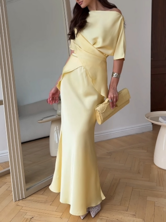 Top och kjol med vadderade band