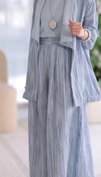 Set casual din trei piese cu dungi verticale