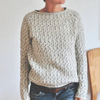 Victoria | Pulover gri elegant cu decolteu tip U