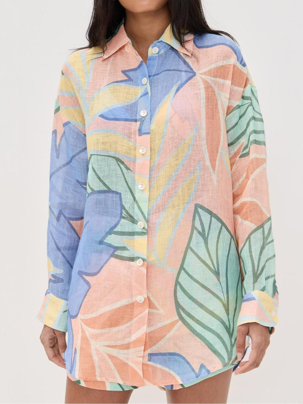 Set scurt cu imprimeu tropical Playa Boyfriend
