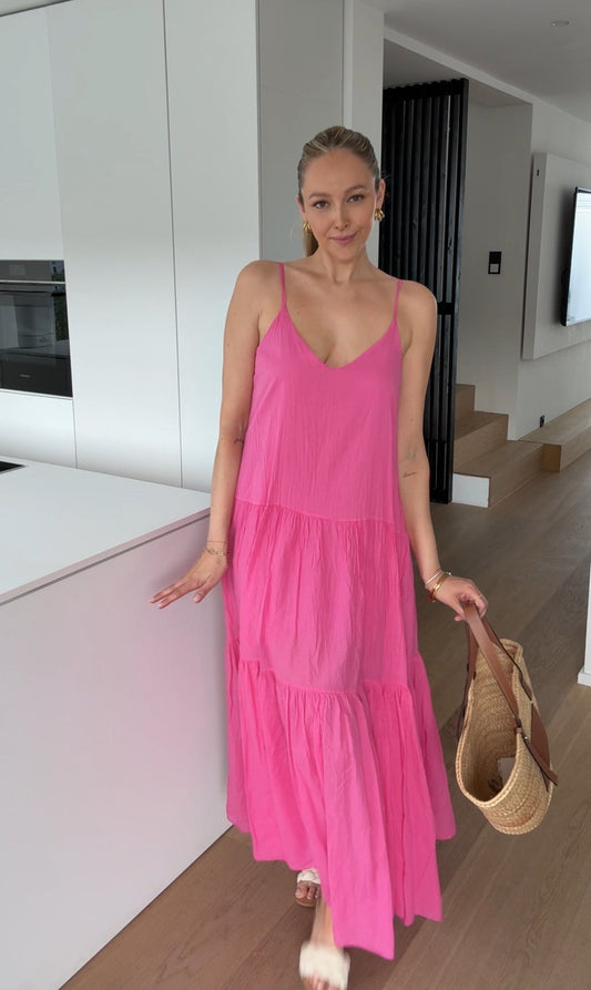 MAXI SOMMARKLÄNNING ROSA KIRSCH