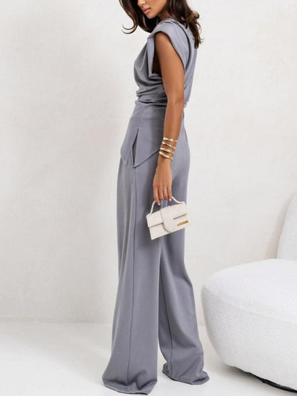 Set Casual i Två Delar utan Ärmar Oregelbunden