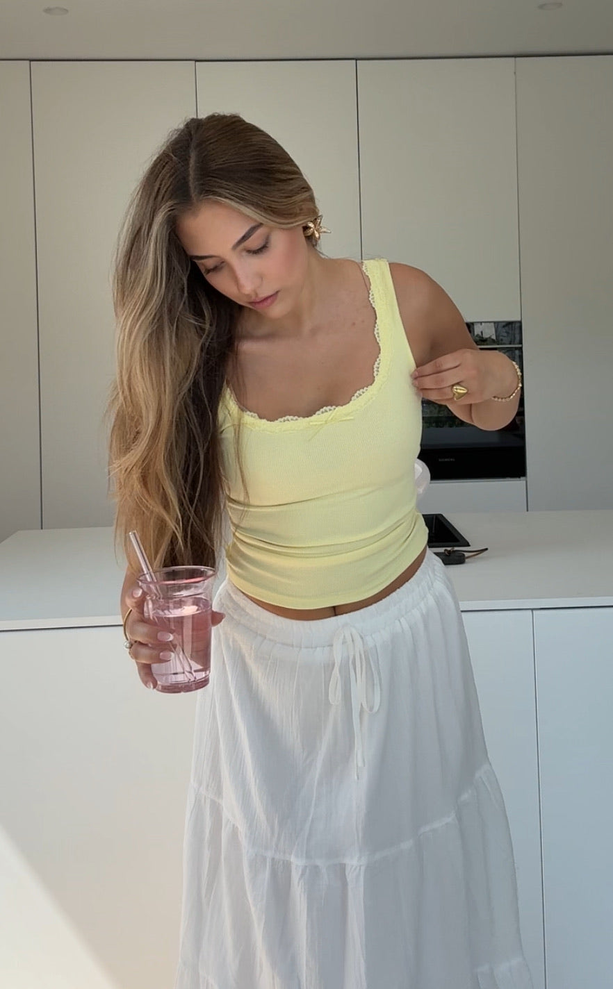 TOP DANTELĂ BASIC CITRON