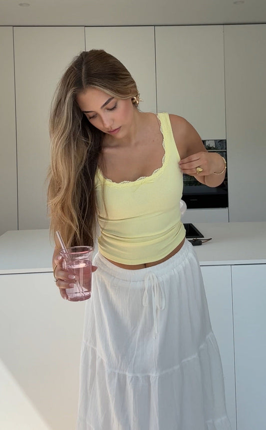 TOP DANTELĂ BASIC CITRON