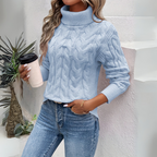Amelia | Pulover elegant cu guler înalt din tricot