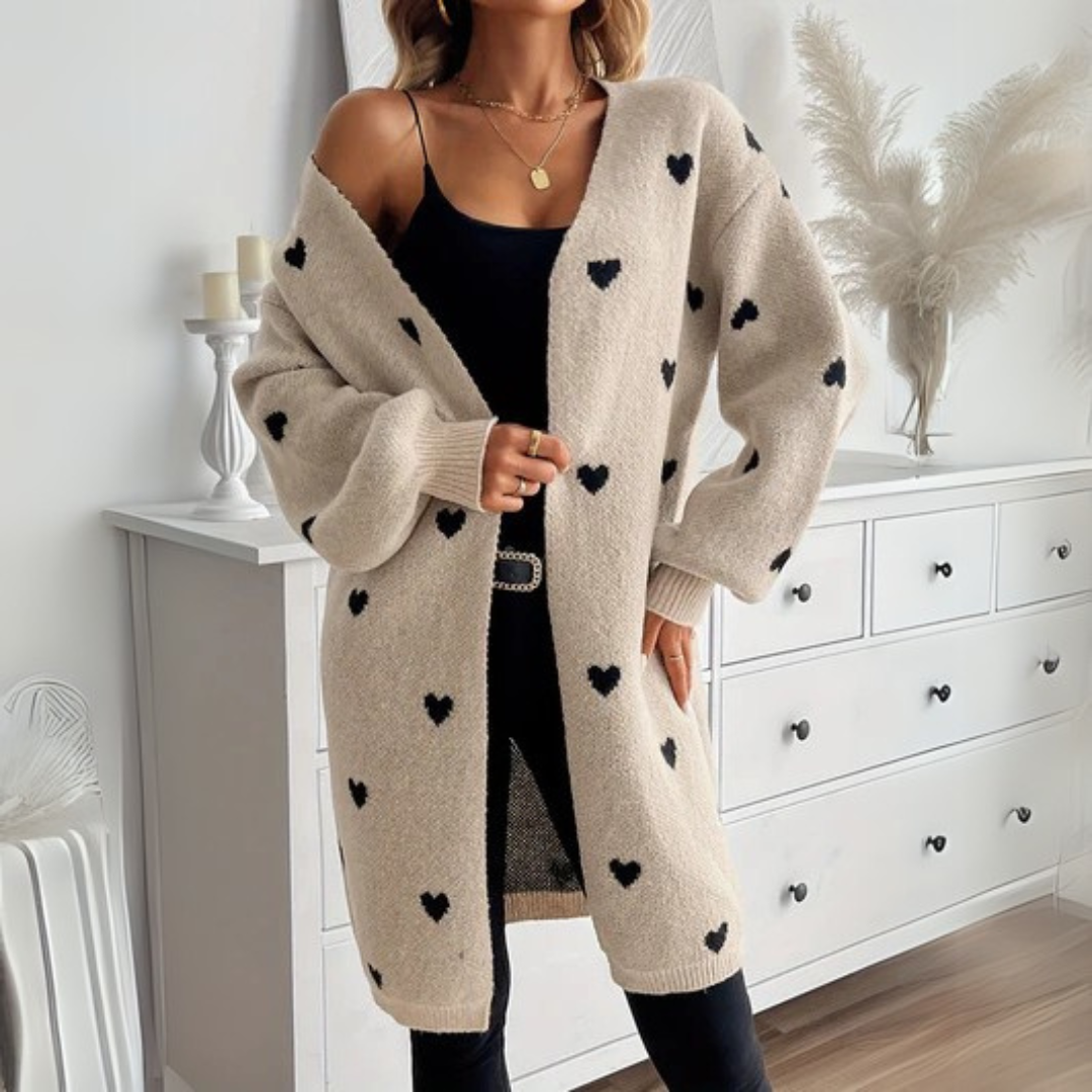Julia | Cardigan cu model în formă de inimă