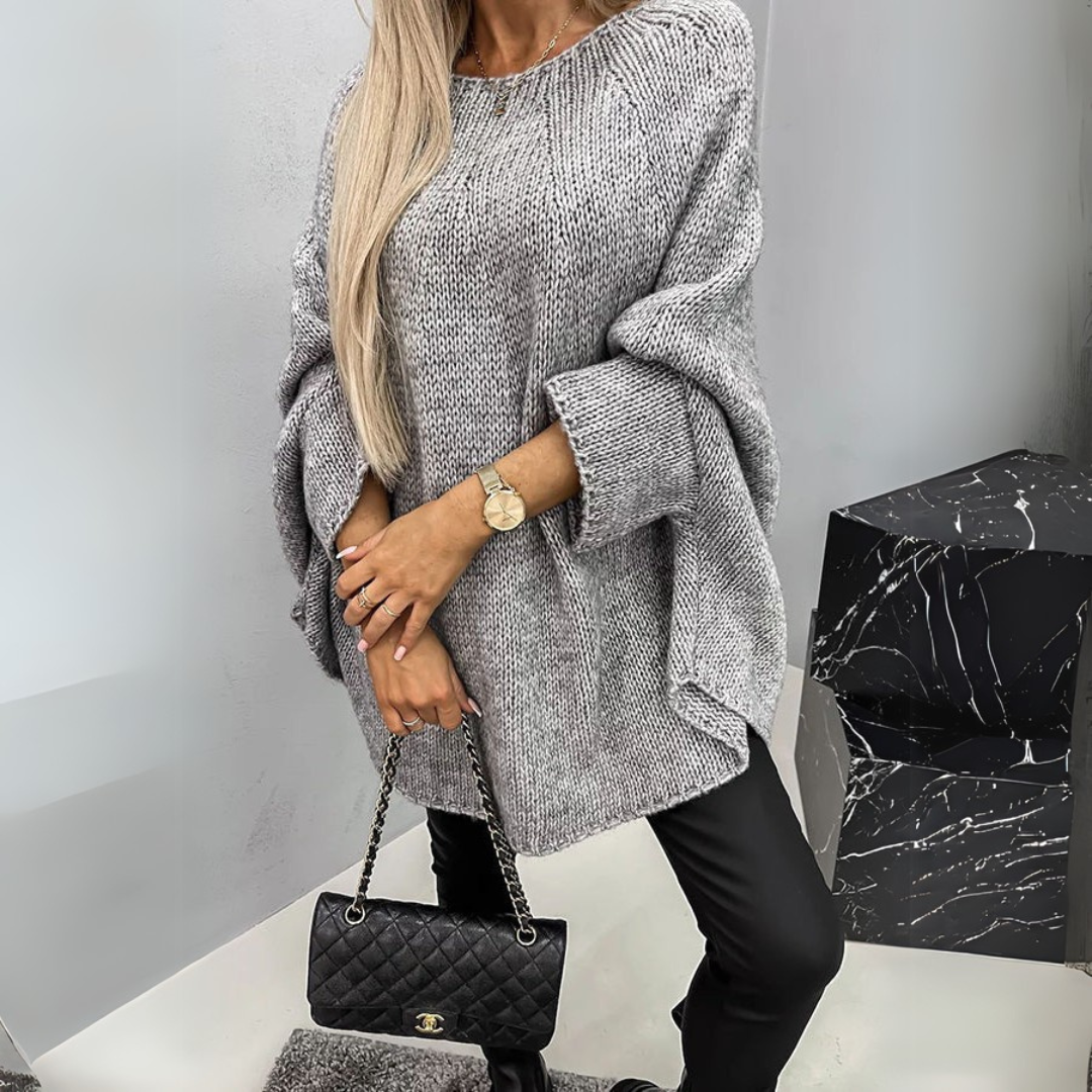 Isabelle | Pulover elegant pentru dame cu guler rotund