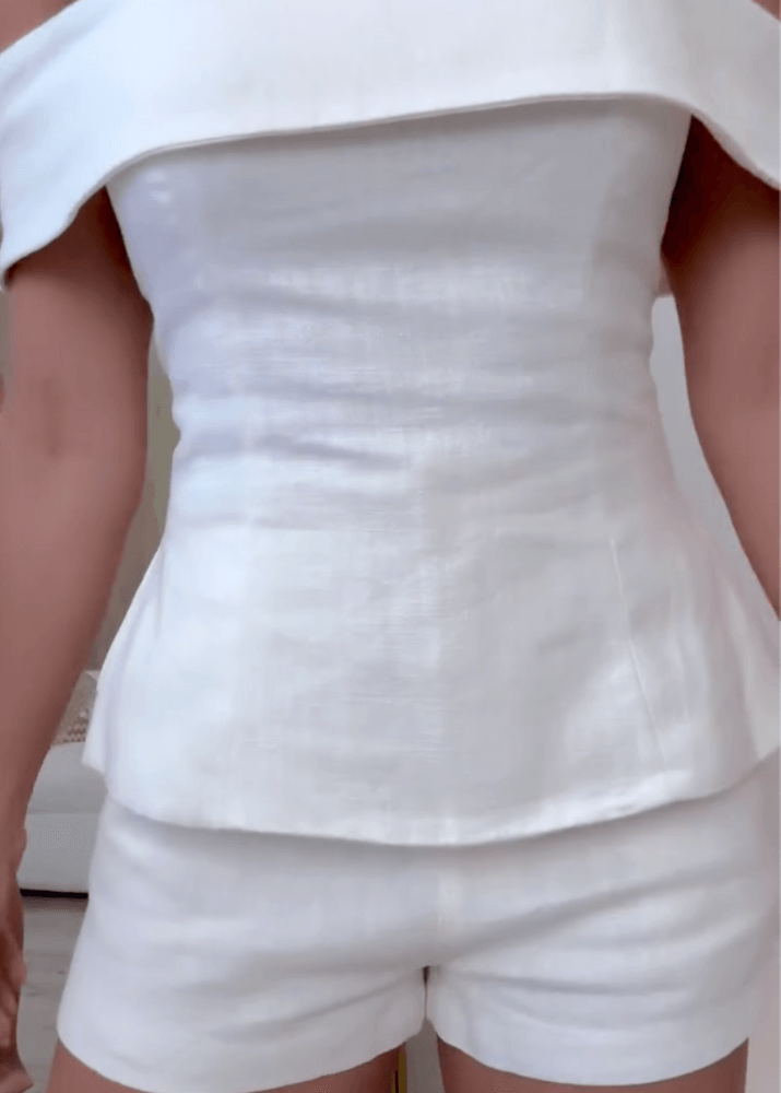 Costum din Bumbac și In, în Două Piese