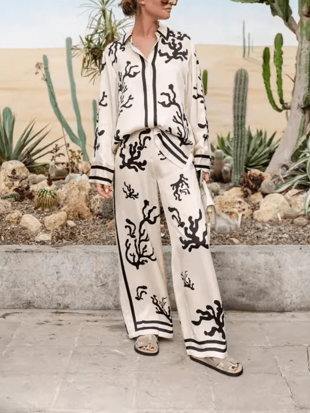 Set Casual din Satin în Două Piese
