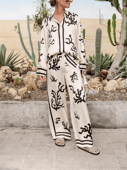 Set Casual i Satin i Två Delar