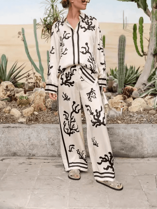 Set Casual i Satin i Två Delar