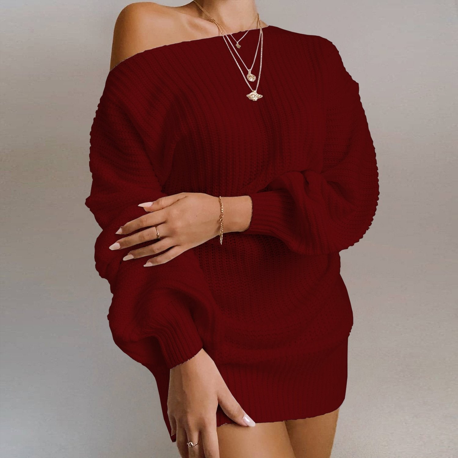 Rochie Pulover Zilele Fără Umeri