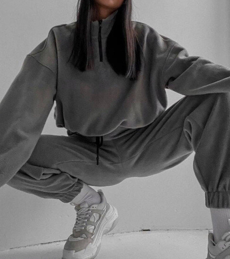 Set Casual med Ståkrage i Två Delar