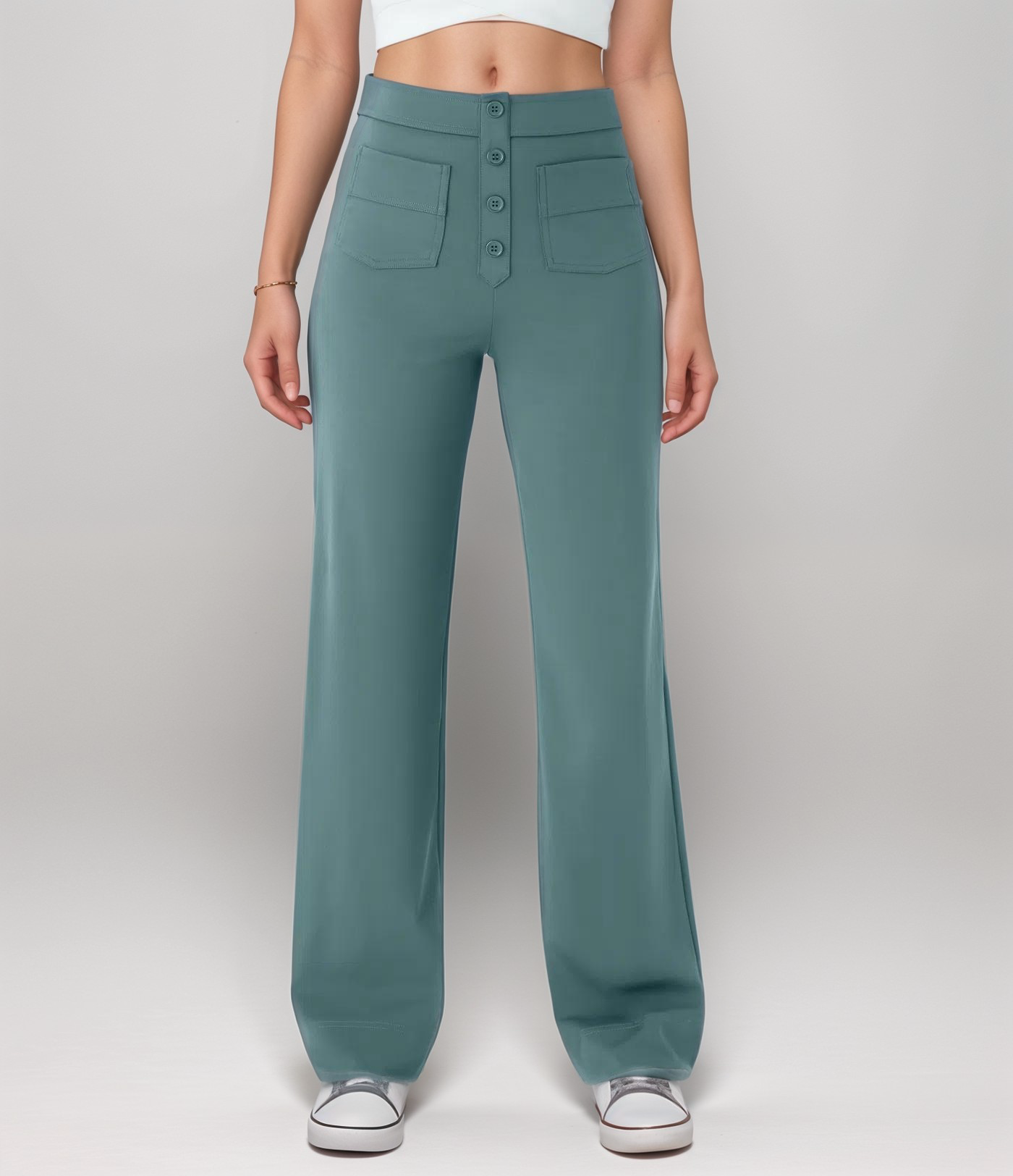 Nina | Pantaloni elastici cu talie înaltă
