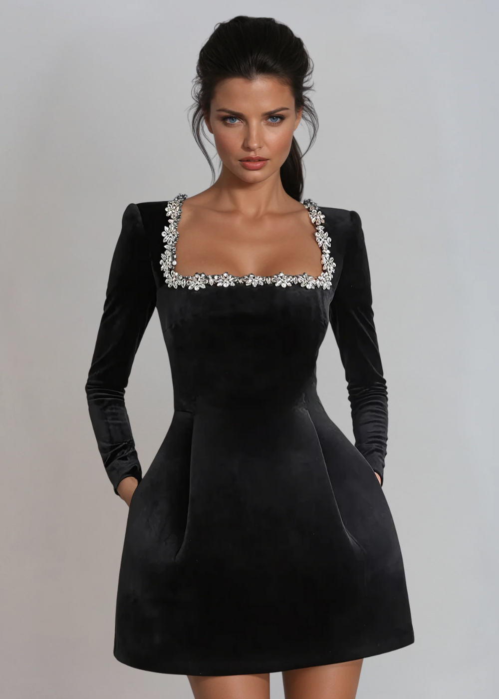Violet | Rochie mini din catifea