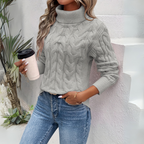 Amelia | Pulover elegant cu guler înalt din tricot