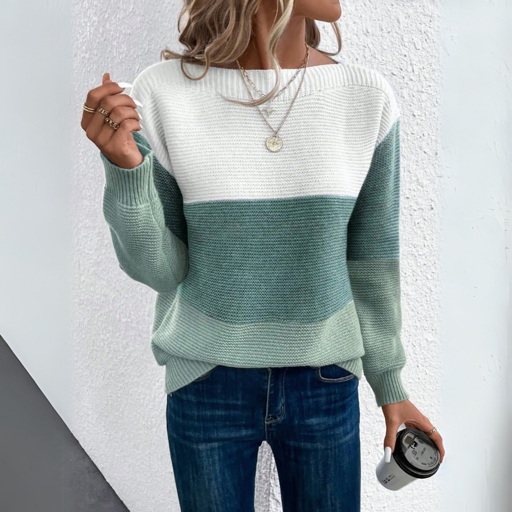 Clara | Pulover patchwork elegant în trei culori