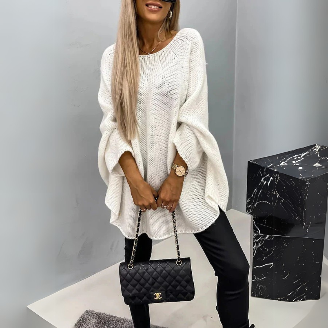 Isabelle | Pulover elegant pentru dame cu guler rotund