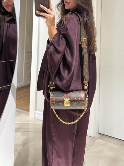 Brun Jacka + Byxor med Snör Kostym Casual i Två Delar