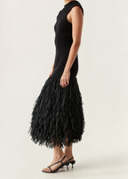 Piper | Rochie maxi cu ciucuri