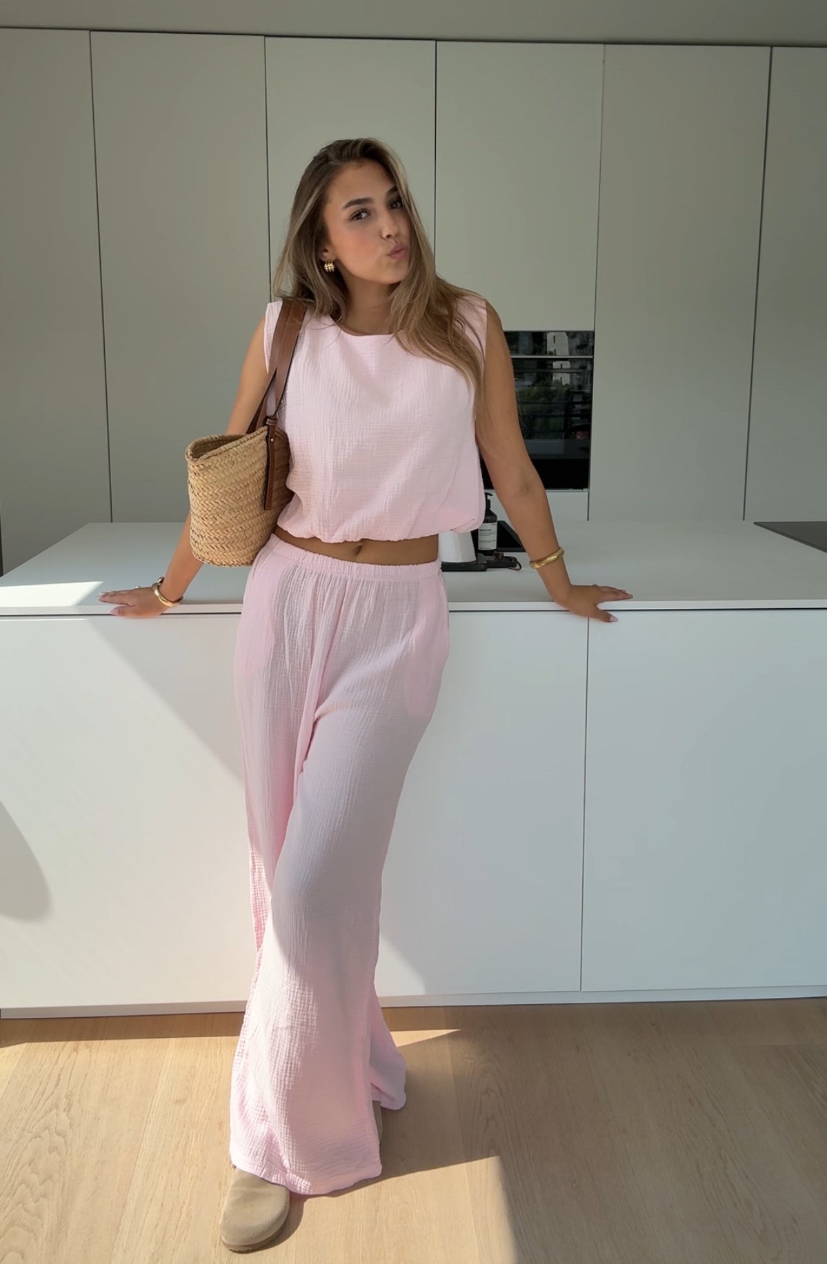 SÄTT WAFFLE ROSA MOALE