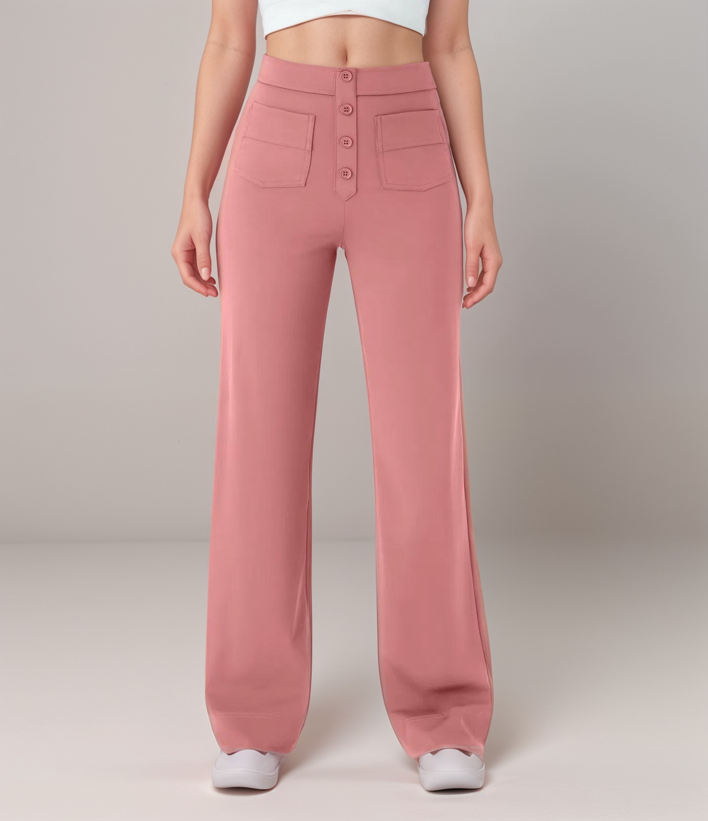 Nina | Pantaloni elastici cu talie înaltă