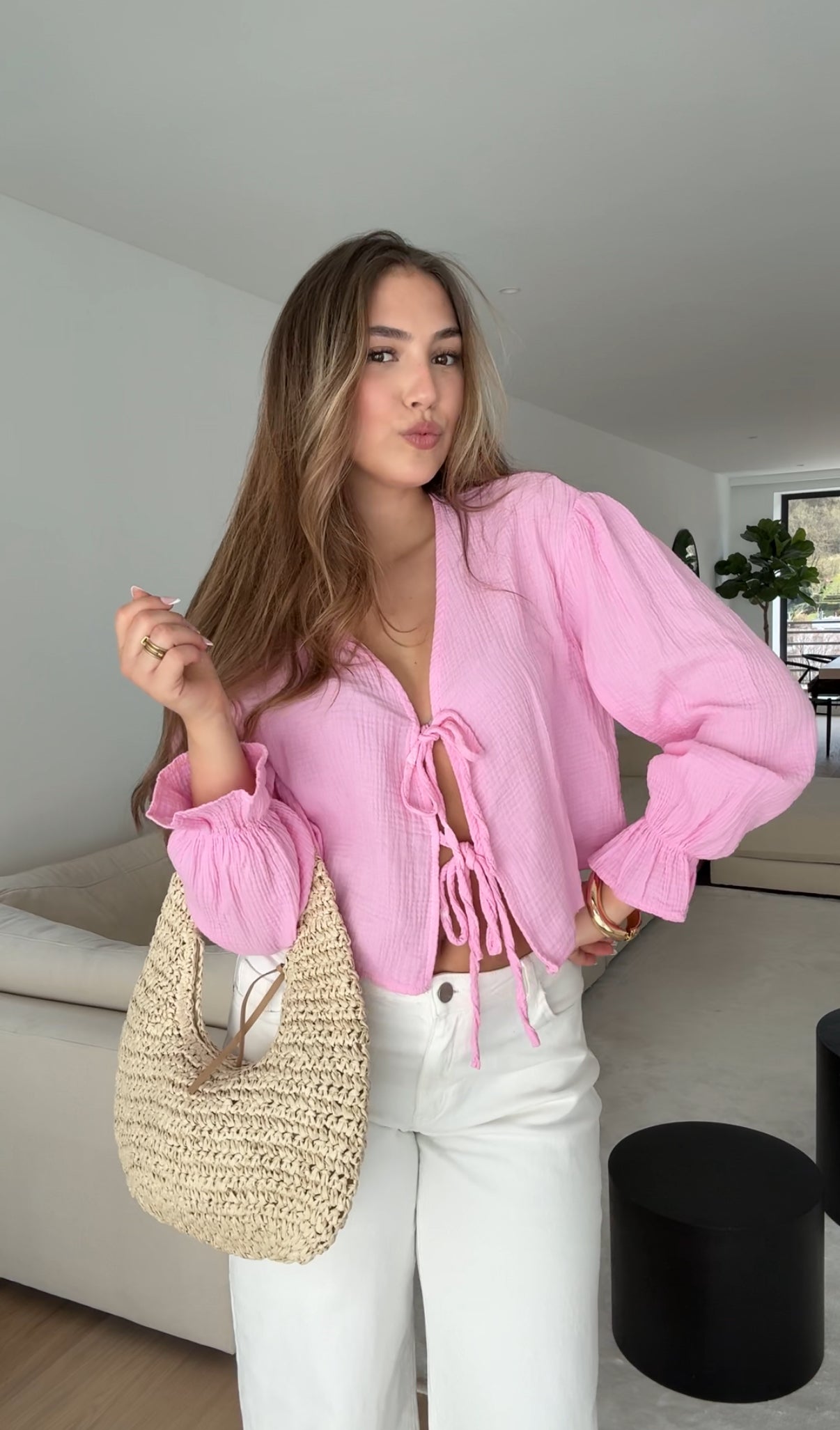 RUND STRÅHATT I KREM