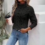 Amelia | Pulover elegant cu guler înalt din tricot