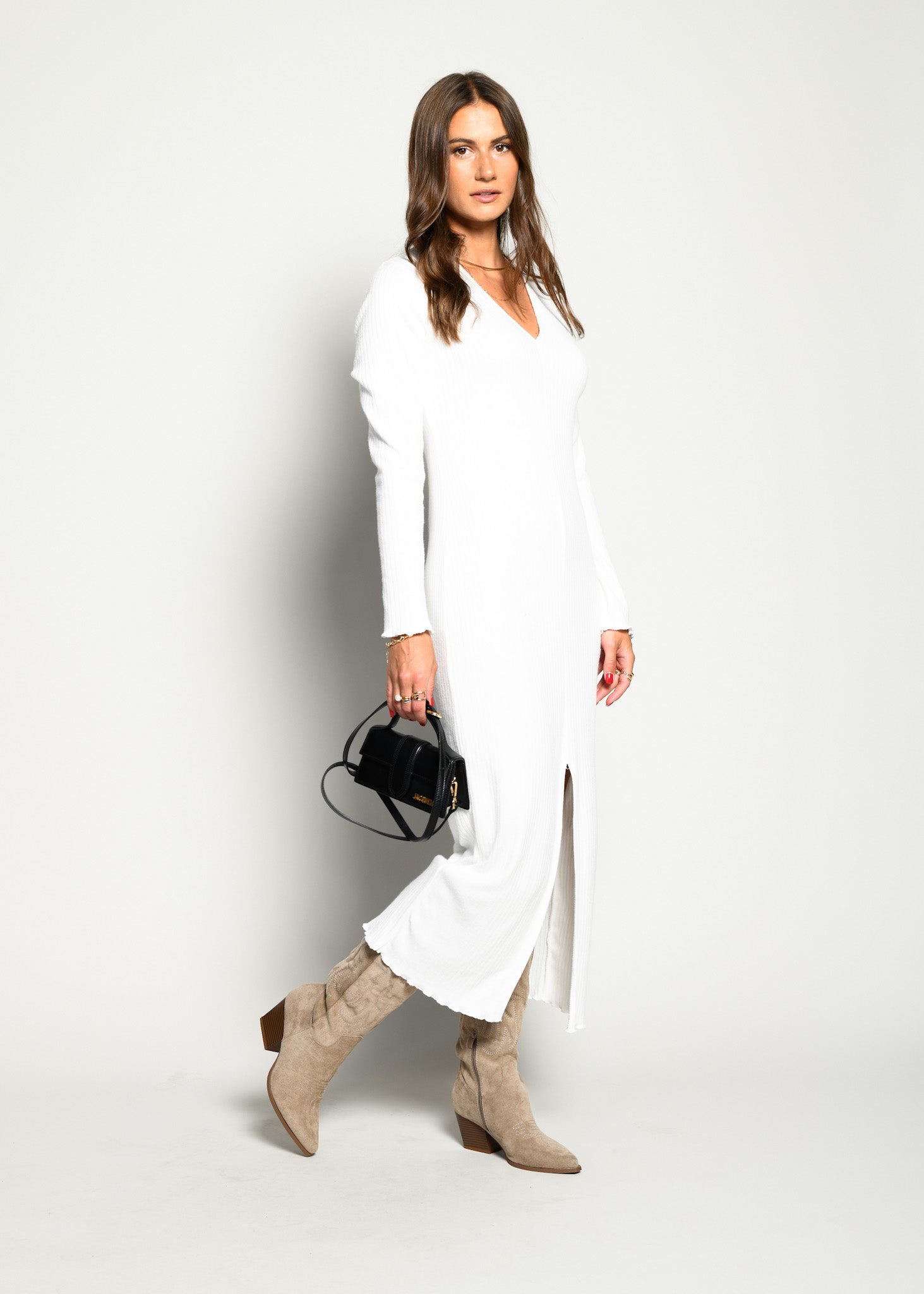 ROCHIE TRICOTATĂ ALBĂ