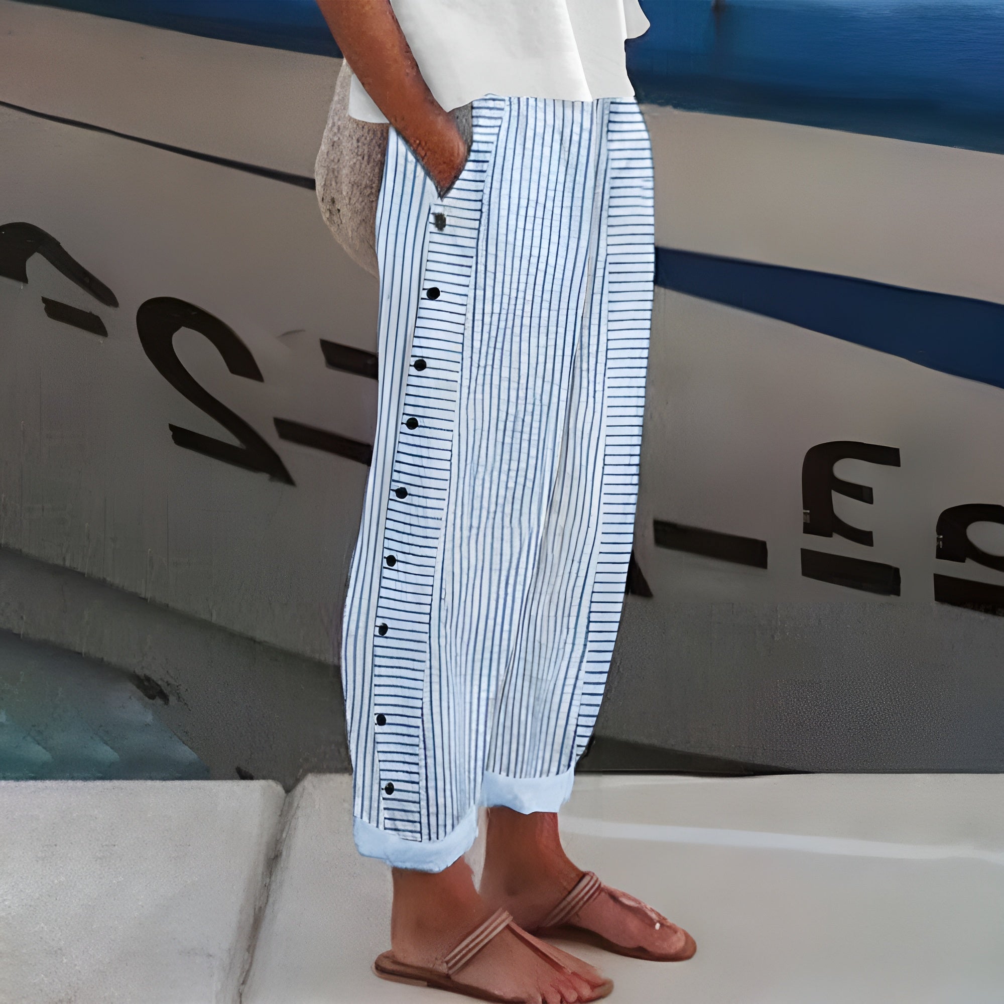 Daniela | Pantaloni ușori din in