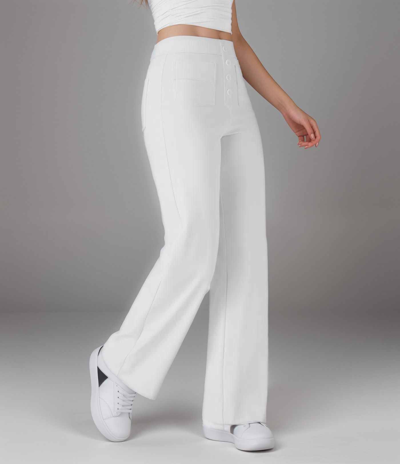 Nina | Pantaloni elastici cu talie înaltă