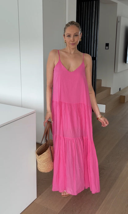 MAXI SOMMARKLÄNNING ROSA KIRSCH