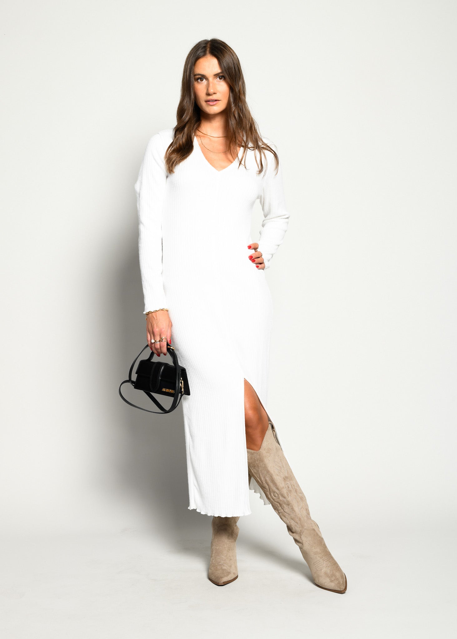 ROCHIE TRICOTATĂ ALBĂ