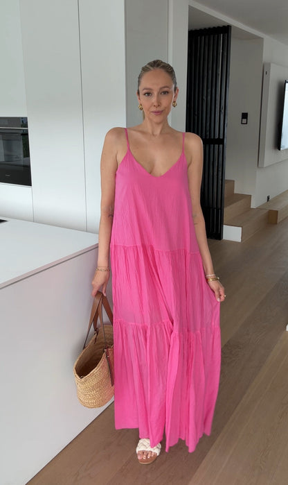 MAXI SOMMARKLÄNNING ROSA KIRSCH