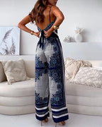 Set două piese cu vesta și pantaloni imprimeu elegant