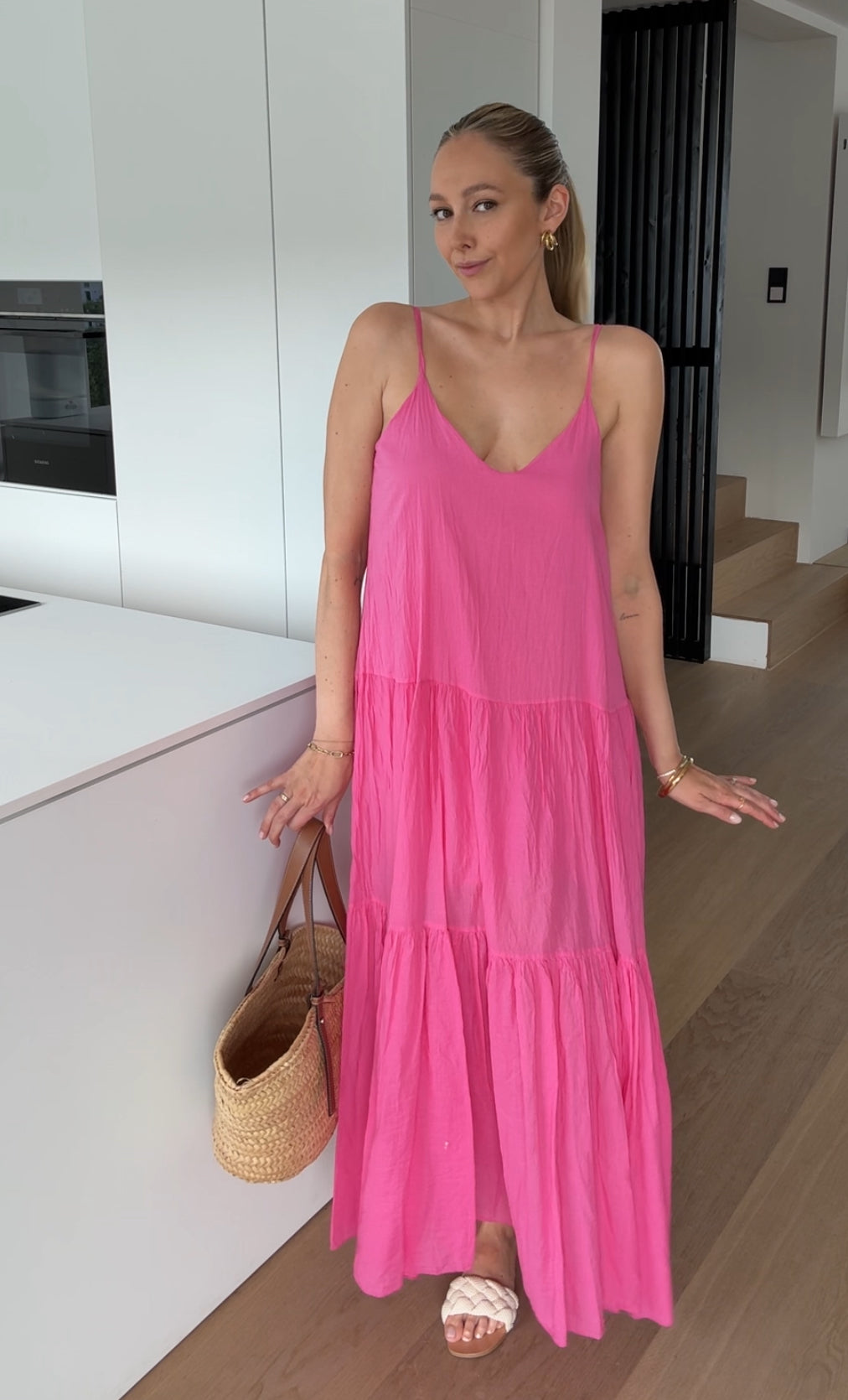 ROCHIE MAXI DE VARĂ PINK CIREȘ