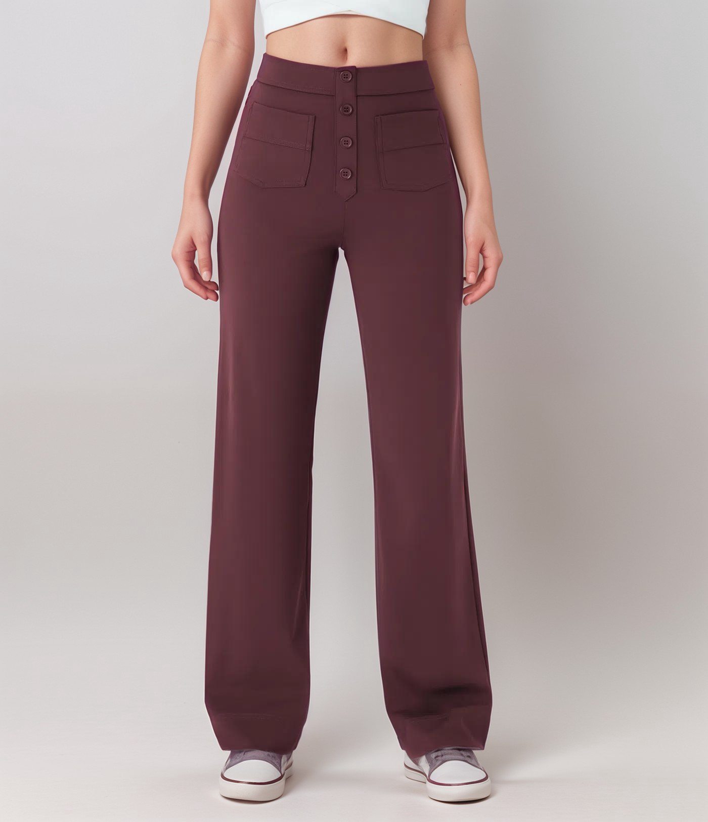 Nina | Pantaloni elastici cu talie înaltă