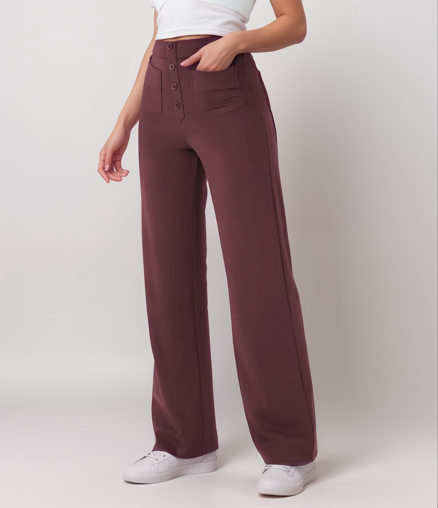 Nina | Pantaloni elastici cu talie înaltă