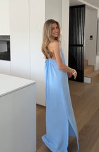 ROCHIE MAXI SIMPLĂ ALBASTRĂ DESCHIS