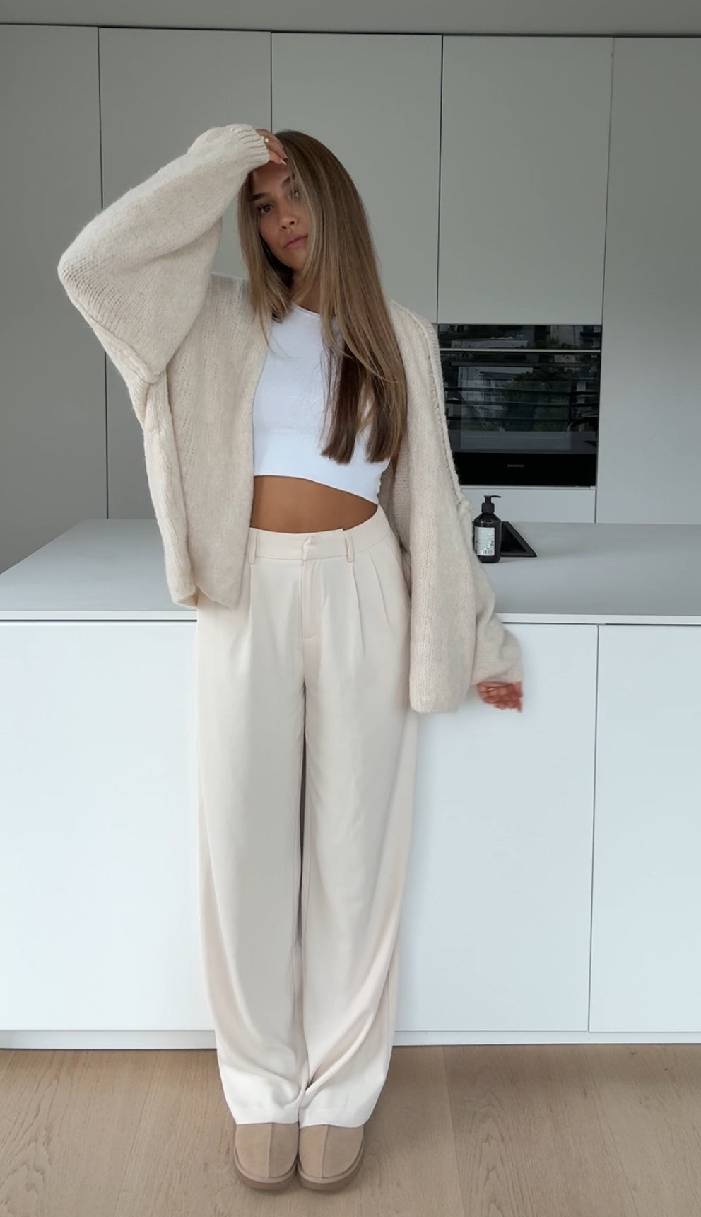 CARDIGAN CLASIC PUFOASĂ VANILIE