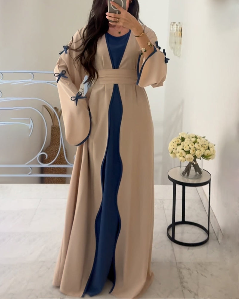 Elegant Set med Cardigan och Klänning i Två Delar