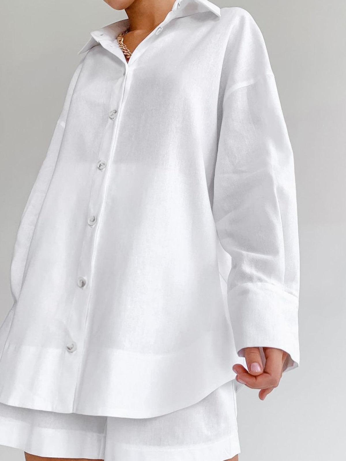 Set med kortbyxor i bomull i två delar