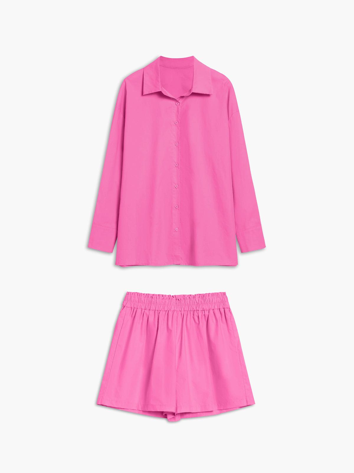 Set med korta byxor i bomull, två delar