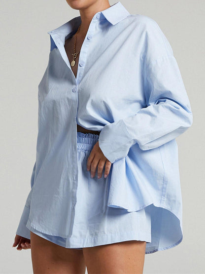 Set med korta byxor i bomull, två delar