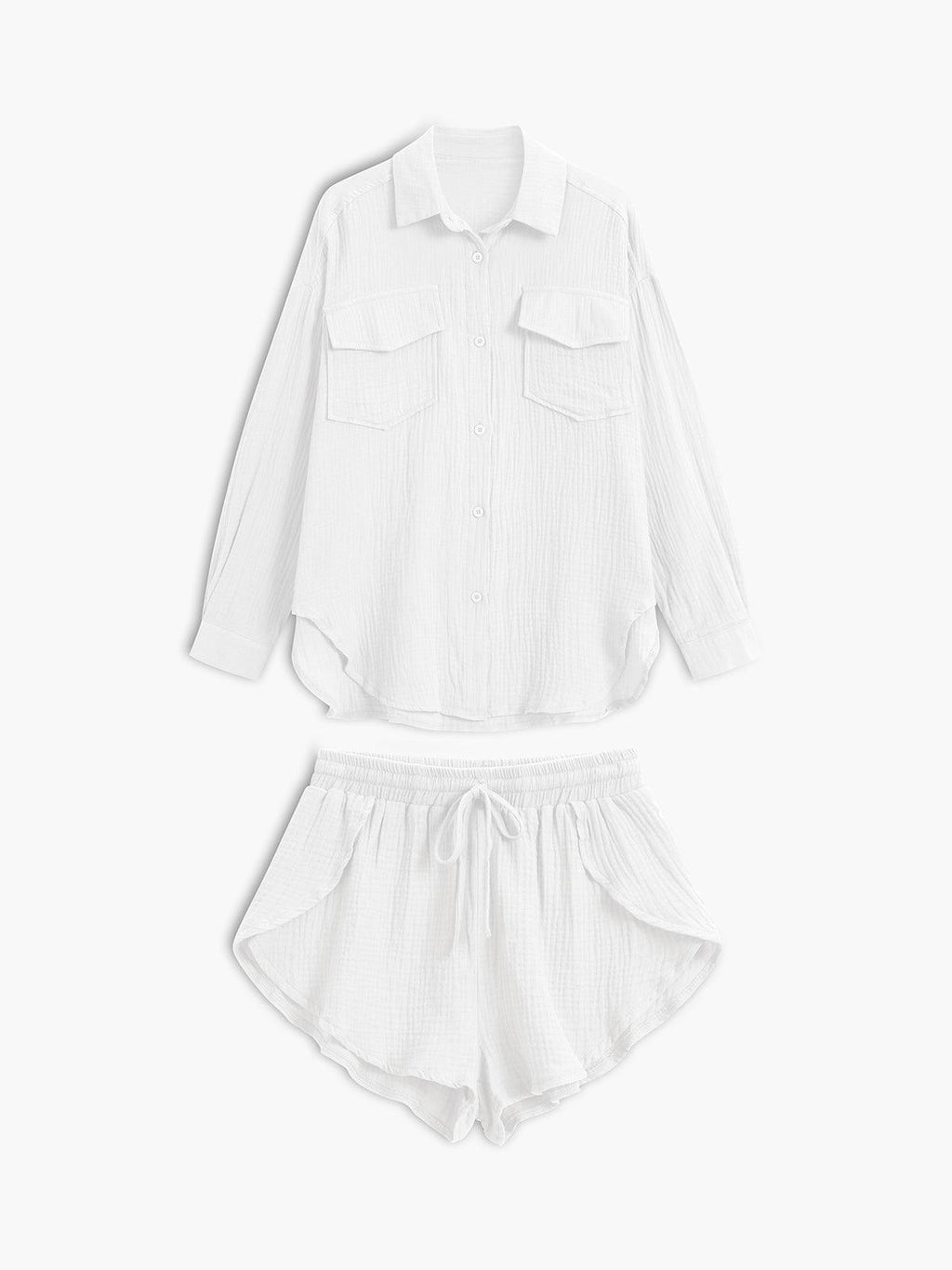 Set scurt din două piese cu guler minimalist