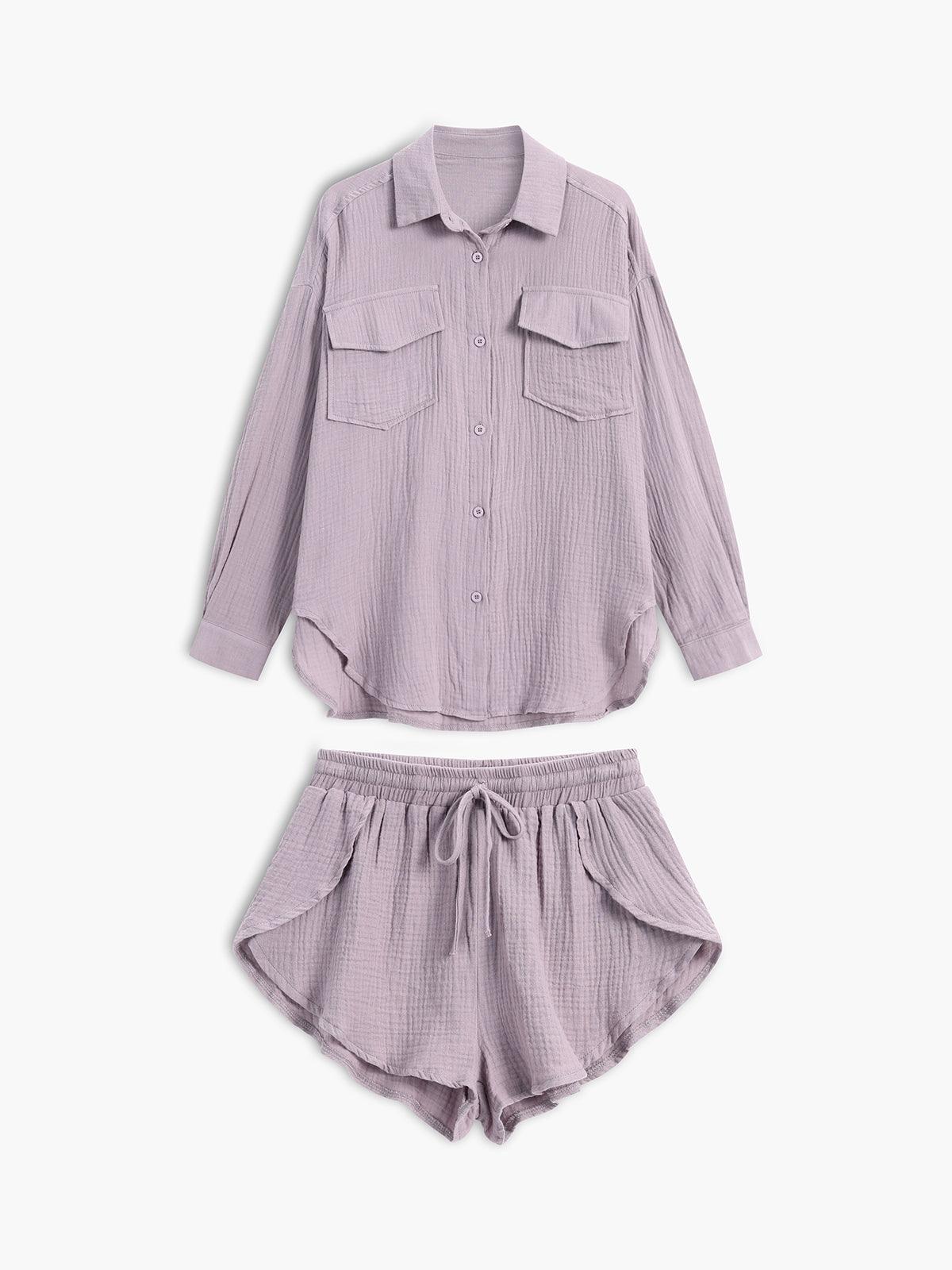 Kort set i två delar med minimalistisk krage