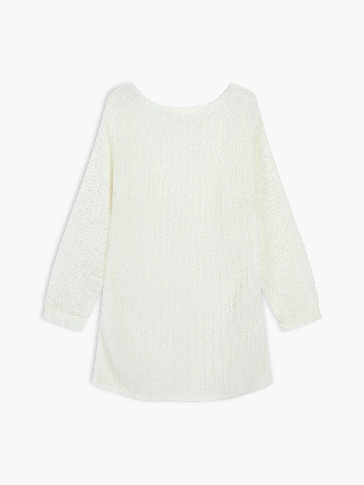 Pulover Oversized din Tricot Deschis