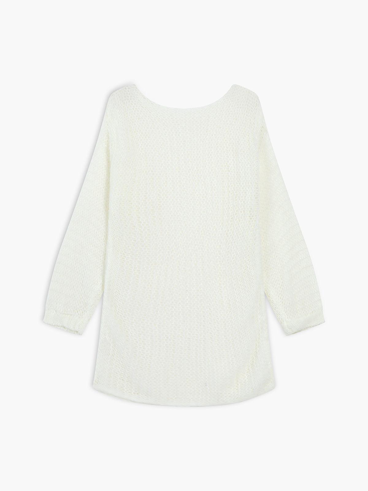 Pulover Oversized din Tricot Deschis