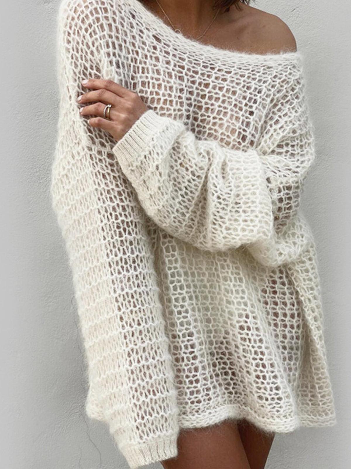 Pulover Oversized din Tricot Deschis