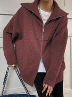 Cardigan Oversized cu Guler Deschis